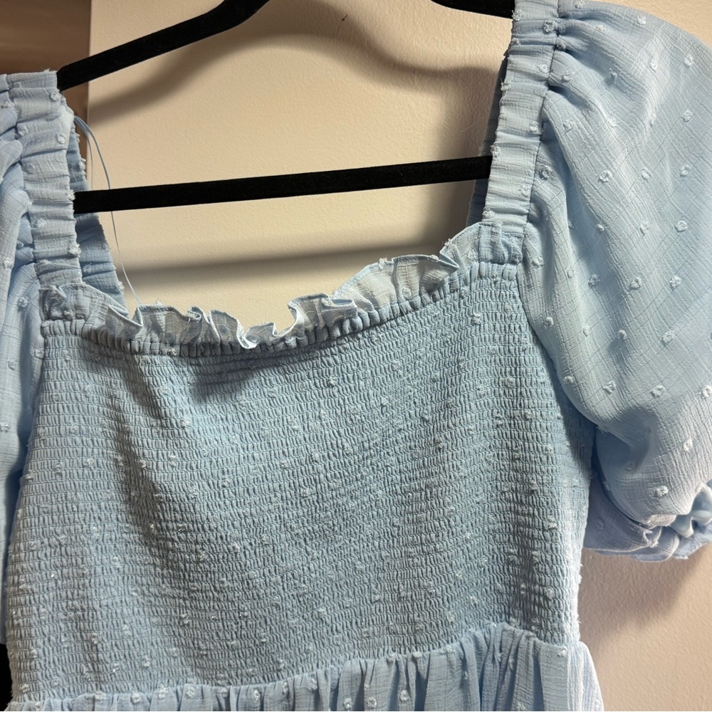 FreeTheRoses Blue, Smocked, light blue Maxi Dress NEW WITH TAGS - Picture 3 of 5